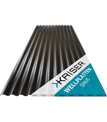 KAISER plastic® golfplaten Klaar | Golfplaten Dak, Golfdak Kunststof | Dakplaten weerbestendig | Overkapping | Sinus 76/18 – 90 x 300 cm | 10 Stk