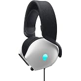 Alienware Kablolu Oyuncu Kulaklığı AW520H &ndash; Beyaz &ndash; 545-BBFJ USB kablolu, 40mm Hi-Res sertifikalı s&uuml;r&uuml;c&uuml;, Dolby Atmos uzamsal