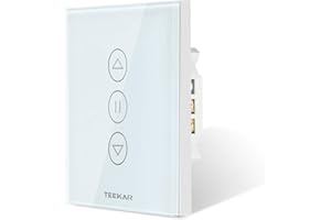 Interrupteur de volet roulant WiFi TEEKAR Smart Minuterie Compatible avec Alexa Echo et Google Assistant, Alexa Stores Interrupteur Horloge pour moteur de volet roulant