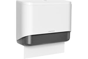 interhasa! Commercial Paper Towel Dispenser Wall Mounted, Hand Towel Dispenser Large Capacity Tissue Box C-Fold Paper Towel Holder for Bathroom Kitchen Restaurants Hotel (White)