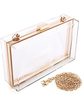 Acryl Damen Clutch Handtasche Acryl klar Clutch Tasche Kosmetiktasche Abendtasche mit Kette