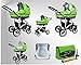 True Love Larmax Pram & Pushchair Travel System (car seat & adapter, raincover, mosquito net, swivel wheels) 23 Cosmic Black & Aqua