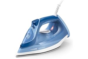 ‎PHILIPS Philips Dampfbügeleisen 3000 Series - 2.400W, konstante Dampfleistung von 40 g/Min., 180g Dampfstoß, Keramikbügelsohle, Vertikaldampf, blau (DST3031/20)
