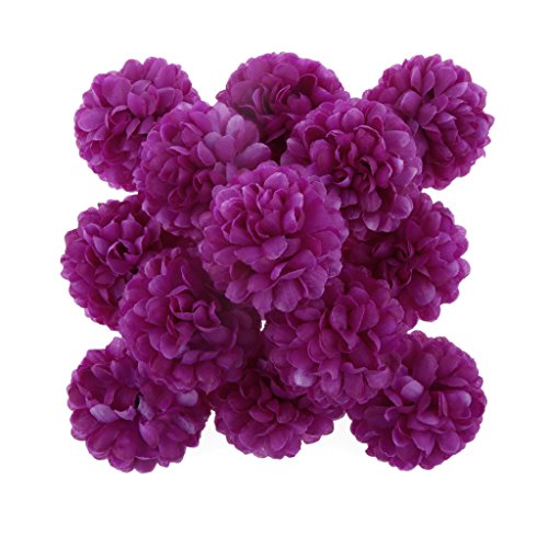 30x Künstlichen Blume Daisy Blumenköpfe Seide Kugelkopf Hochzeit Haus Dekor - dunkellila