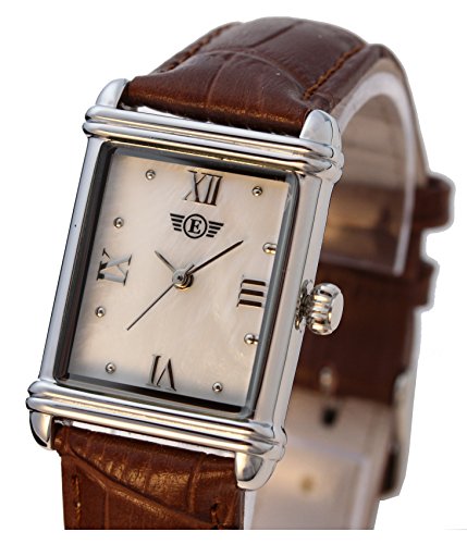 Damen-Armbanduhr, rechteckiges Lederband, PS Damen-Armbanduhr, rechteckiges Lederband, PS