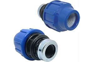 SmartProduct Connettore a compressione MDPE PP 20 mm x 3/4" femmina – Connettori per tubo dell’aqua a Raccordo PP PN16 - Raccordi per Tubi PE80, PE100 – 2 pezzi