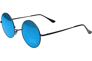 Morefaz Round Lennon Glasses Steampunk Sunglasses 50s Cyber Goggles Vintage Retro Style Hippy Ganja Weed Leaf MFAZ Ltd