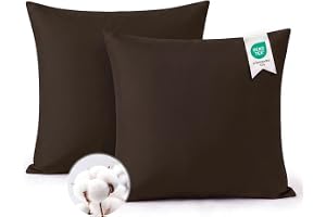 Aisbo Örngott 80 x 80 bomull set om 2 bruna – mjukt örngott 80 x 80 med dragkedja, 80 x 80 cm örngott
