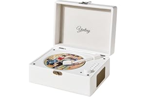 Yintiny Desktop Bluetooth 5.0 CD-Player mit Lautsprecher, tragbarer CD-Player für Zuhause, Retro-Koffer, CD-Player, CD2-LH168
