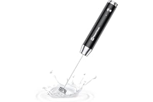 ‎MAESTRI HOUSE Maestri House Wiederaufladbarer Milchaufschäumer, Tragbarer Elektrischer Schaummacher aus Edelstahl, Wasserdicht, Abnehmbarer Schneebesen, Getränkemixer für Lattes, Ohne Ständer, LunaFro NS