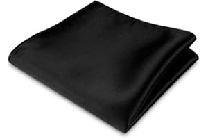 OUTLETISSIMO® POCHETTE FAZZOLETTE POCHE SATIN NOIR CLASSIQUE HOMME FEMME NOUVEAU, Noir , Taille Unique