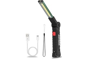 Suranew Torcia LED Lampada da Lavoro Ricaricabile USB lampada magnetica COB Lampade di Ispezione 5 modalità lampada e Gancio per Auto/Campeggio/BBQ/Home e di Emergenza