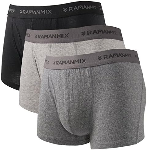 Ramanmix Men's Underwear 3 Pack Cotton Boxer with Comfort Waistband Briefs (Size L)