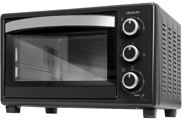 Cecotec Bordsugn Bake&Toast 2300 Black. 23 L, Effekt 1500 W, Upp Till 230ºc, 3 Värmelägen: Grill, Basvärme Och Kombinerad, Dubbel Glasdörr, 60 Min Timer, Smulbricka.