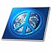 Produktbild 3drose CT _ 18146 _ 6 Peace On Earth große blau Peace Zeichen über der Planet Earth Glass Tile, 6