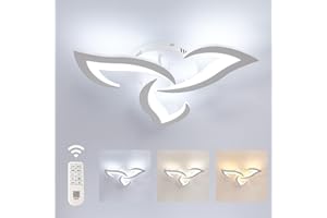 Comely Plafonnier LED Dimmable, Lampe de Plafond Moderne Acrylique 35W 3937LM, 3000K-6500K, Luminaire Plafonnier avec Télécommande pour Chambre Salon, Dia 58cm