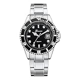 Holeider Herren Armbanduhr Luxus Analog Quartz Uhr mit Edelstahl Armband Mode Uhren mit Datum Kalender 4 Farbe,