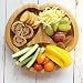 Baby Toddler Divider Plate, Suction Stay Put Feeding Plate, Natural Bamboo (Green)