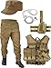 Produktbild normani United States Marine Corps Kostüm Set bestehend aus Weste, Hose, Handschellen und Feldmütze Farbe Coyote Größe 4XL