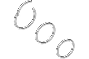 NewkeepsR 0.8/1.0/1.2/1.6/2.0/2.5/3.0/4.0mm-5/6/7/8/9/10/11/12/13/14/16mm 316L acier à charnière septum segment Clicker lèvres nez anneau Hoop Helix Cartilage Daith tragus