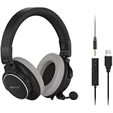 Behringer BH470U Premium Stereo Kulaklık, &Ccedil;ıkarılabilir Mikrofon ve USB Kablosu ile