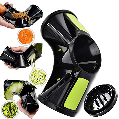 Preisvergleich Produktbild Wokee Spiralschneider Gemüseschneider 3 in 1 Spiralgemüsehobel Nudelmaschine Veggie Cutter Spaghetti Hand Gehaltenen Gemüse Spiralschneider Gemüsespaghetti