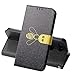 Produktbild Miagon für Huawei Honor V20 Flip Hülle,Süß Biene Seide Texturiert Wallet Case Handyhülle PU Leder Tasche Case Karten Steckplätzen Ständer Schutzhülle,Schwarz