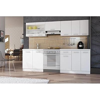 Générique ULTRA Cuisine complete 2m40 avec plan de travail - Blanc mat