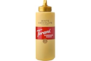 Torani Puremade White Chocolate Sauce (1 x 468g) – Rich, Creamy Flavour with No Artificial Ingredients – Ideal for Coffee, Milkshakes or Hot Chocolate – Ice Cream Sauce for Desserts, Pancakes & More