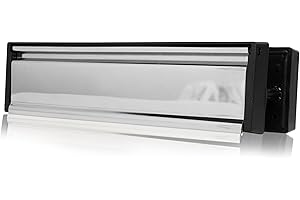 UAP Xfort MailPlate - Placa de correo de 10 pulgadas, cromo pulido, buzón postal de alta calidad, a prueba de corrientes, buzón telescópico para puertas de madera, compuesto y uPVC con puerta de 40-80 mm