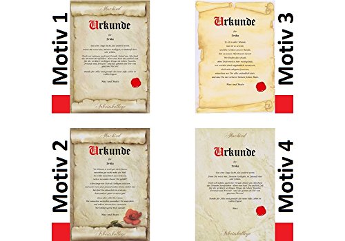 Urkunde persönliche Geschenk Karte Abschied Arbeitskollege Berufsleben Verabschiedung Pergament div. A4 Papier Motive - 6