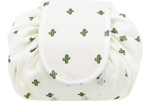 ONEGenug Lazy Drawstring Makeup Bag, Large Cosmetic Bag, One-Step Toiletry Organizer, Cosmetic Pouch