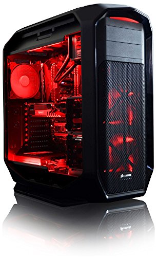 VIBOX Limitless 7 Gaming PC – 4,0GHz Intel i7 8-Core CPU, GTX 1080, leistungsfähig, Wassergekühlter Desktop Gamer Computer mit Spielgutschein, Windows 10, Rot Innenbeleuchtung, lebenslange Garantie* (3,2GHz (4,0GHz Turbo) Superschneller Intel i7 6900K Acht 8-Core Prozessor CPU, Nvidia GeForce GTX 1080 8GB Grafikkarte, 16GB DDR4 3000MHz RAM, 240GB SSD, 3TB Festplatte, Corsair H100i GTX Wasserkühler, Corsair RM1000 Netzteil, Corsair 780T Gehäuse, Rampage V Mainboard) - 2