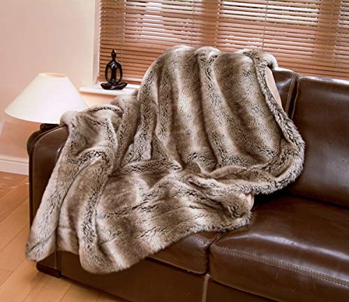 Faux Fur Throws Tundra Wolf Luxury (Standard 140 x 180 cm)