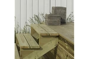Gartenwelt Riegelsberger Scala per terrazze, larghezza 95 cm, scala con 2 gradini, altezza piano 38 cm, legno massello di pino impregnato in autoclave, set completo di guance, assi e viti