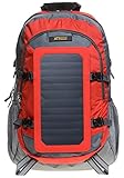 Mochila solar (6,5 W) - Olvídese de las baterías agotadas: Un panel solar potente en la mochila se encarga de que sus baterías estén completamente cargadas para todos los aparatos electrónicos en cada excursión. Perfecto para cargar móviles, reproductores MP3, etc. con luz solar suficiente.