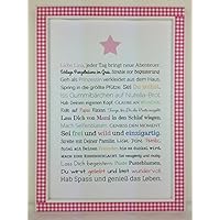 Personalisiertes Geschenk für Baby oder Neugeborene - Geschenkidee z.B. als Gastgeschenk zur Geburt oder Geburtstag | Bild für Mädchen