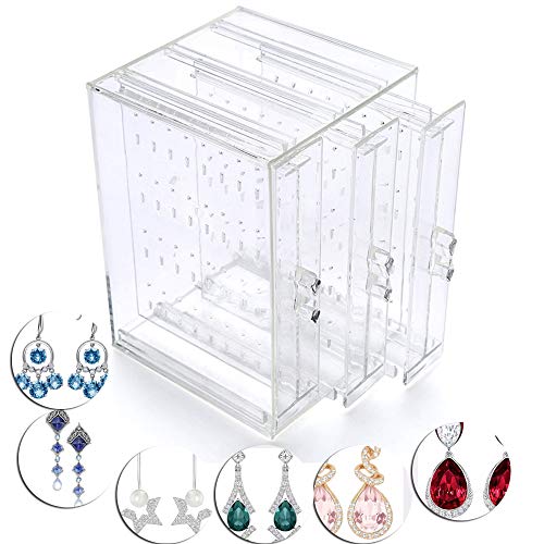 Preisvergleich Produktbild 216 Löcher Schmuckständer Ohrringhalter Schmuckhalter für Ohrringe Ketten Armband Schmuck Schmuckkasten Damen Aufbewahrungsbox Aufbewahrung Kettenständer Ohrringständer (Stil 2)