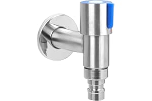 Garosa Edelstahl Wasserhahn Wandmontage Hebelhahn G1/2" Silber Metallic Außenbereich Edelstahl Armatur Wandmontierter