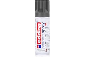 edding 5200 spray permanent - anthracite mat - 200 ml - peinture acrylique pour peindre ou décorer verre, métal, bois, céramique, plastique, toile - peinture acrylique en aérosol