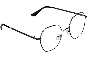 CREEK Blue Light Blocking Blue Cut Zero Power anti-glare Rectangular Eyeglasses, Octagonal Frame for Eye Protection from UV b