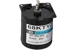 YHENLOVTT 68KTYZ Moteur de boîte de vitesses synchrone AC 220 V 2,5 tr/min CW/CCW Direction contrôlable 28 W Miniature basse vitesse (2,5 tr/min)