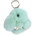 jtkdxqs Mini Bunny Keychain Artificial Rabbit Fur Plush Fluffy Key Ring Car charm for Women