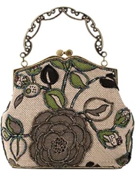 Urbancoco Damen klassisches luxus perlen Clutche Handtasche Abendtasche