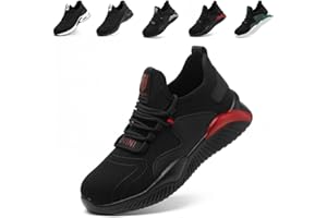 Nasogetch Safety Trainers Men Women Steel Cap Trainers Lightweight Safety Shoes Breathable Cushion Non Slip