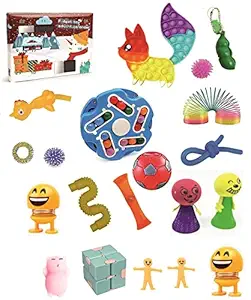 Chocozone Fidget Toy Set, 20 Pcs Sensory Toy for Children, Adults, Anxiety Toys Stress Relief and Anti Anxiety Fidget Toys Gift Pack Toys for 8+ Years Old Boys , Girls & Adults