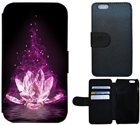 Flip Cover Case for, Fabric Plastic, 1342 Lotusblume Blüte Abstract Blume Lila, Apple iPhone 6 / 6s