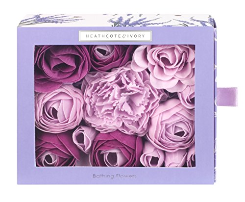 Heathcote & Ivory Wild English Lavender Bathing Flowers in Sliding Box 85 g