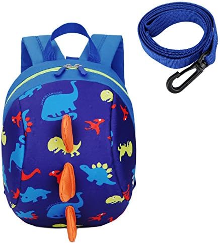Uworth Cute Dinosaur Toddle Backpack Small Anti-lost Kids Backpack Boys with Reins