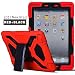 Produktbild iPad 9.7 Zoll 2017 Hülle, Meiya multifunktionale Silikon stoßfest wasserdicht Drop robuste Case, Heavy Duty Case, Kinder Geschenk für Apple 9.7 Zoll 2017 Rot/Schwarz